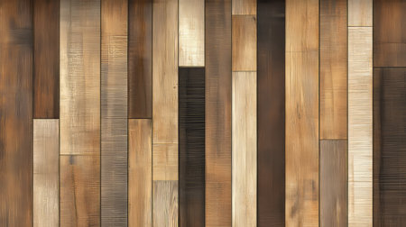 Multicolor Wooden Floor Surface with Decorative Wood Planks, Natural Look Veneer Material Backgroundの素材