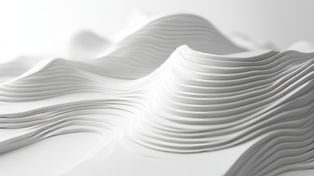 Abstract White Futuristic Background with Soft Smooth Waves and Elegant Wavy Surface Design Artの素材
