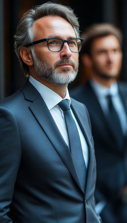 Experienced Professional Mentoring a Young Colleague in Financial Institutions for Career Growthの素材