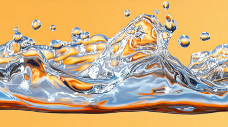 Mesmerizing Illusion Water Dance with Reflective Shimmer and Vibrant Flowing Wave Animationの素材