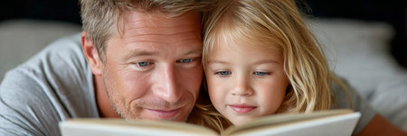 Heartwarming Father Daughter Reading Together at Bedtime Bonding Moments for Lasting Memoriesの素材