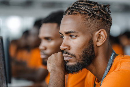 Focused Individuals Engaged in Innovative Technology Instruction for Future Growth and Developmentの素材