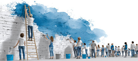 Collaboration on a Community Mural Project Bringing Together Innovative Ideas and Teamworkの素材