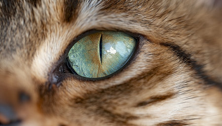 Mesmerizing Close-Up of a Cat s Striking Emerald Eye, Showcasing Intricate Textures and Charmの素材