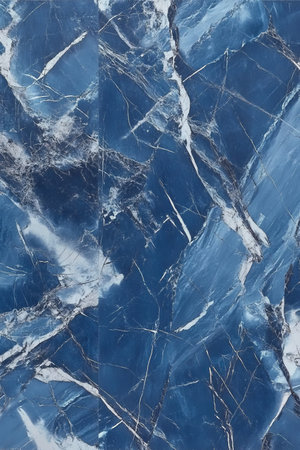 Elegant Azure Blue Marble Stone Surface with Intricate Veins for Luxurious Design Applications.の素材