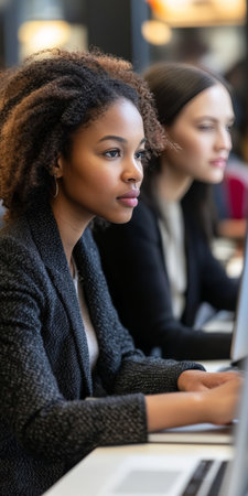 Students Engaged in Innovative Learning, Collaborating with Computers and Discussions for Successの素材