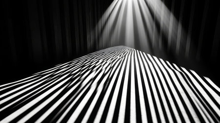 Bold Abstract Design with Diagonal Black and White Stripes Creating Visual Rhythm and Movementの素材