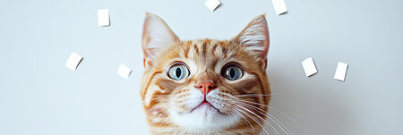 Stunning Portrait of an Orange Tabby Cat with Mesmerizing Green Eyes and Striking Fur Patternsの素材