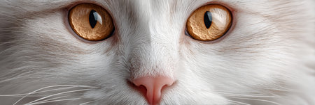 Stunning Close-Up Portrait of a Turkish Angora Cat with Beautifully Expressive Eyes and Soft Furの素材