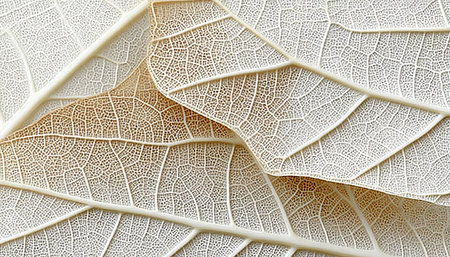 Elegant Botanical Arrangement Featuring Delicate Skeleton Leaves with Intricate Venation Detailsの素材
