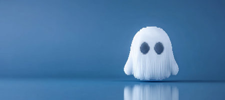 Eerie Pixelated Spectral Apparition Hauntingly Serene, Showcasing Digital Abstraction for Halloweenの素材