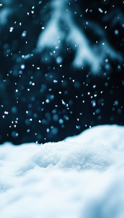 A Tranquil Winter Wonderland Snow-Covered Landscape with Evergreen Trees Under a Clear Blue Skyの素材