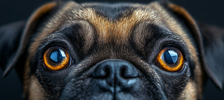 Adorable Close-Up of a Playful Pug with Expressive Eyes and Soft Fur, Perfect for Pet Loversの素材