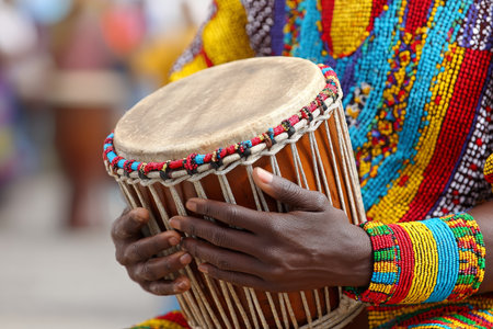 Exploring the Vibrant Rhythm of Djembe Drums A Journey into African Musical Traditions and Cultureの素材