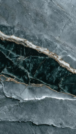 Elegant Abstract Design Featuring Serpentine Mottled Pattern in Blue, Black, and Gold Color Wavesの素材