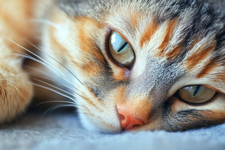 Bengal Cat Gazing Calmly With Alluring Eyes, Displaying Relaxed Attitude and Peaceful Expressionの素材