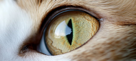 Mysterious Cat Gaze A Golden-Eyed Feline with Intriguing Green Pupil Gazing Intently at the Lensの素材