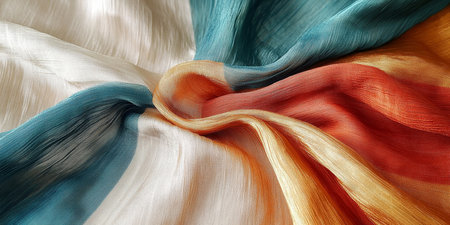 Luxurious Soft Texture Fabric with Silken Drapes in Abstract Colors and Dazzling Golden Hues for Artの素材
