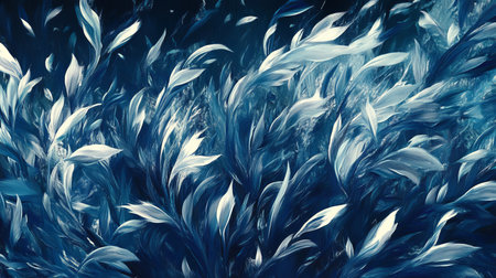 Fluid Blue Paint Pattern Creates Depth and Dreamy Feelings in Artistic Impressionism Styleの素材