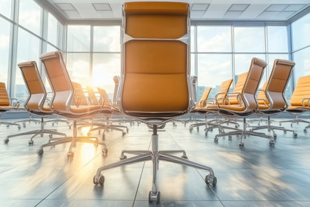 The Leader Chair in Board Lounge A Symbol of Vision, Success, and Professionalism in Businessの素材