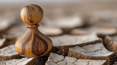 A Solitary Pawn on a Chessboard Symbolizing Desolation and Perseverance in Strategic Gameplayの素材