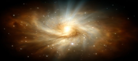 Mesmerizing Starry Night Sky with Twinkling Stars and Colorful Galaxy Swirls in Dark Universeの素材