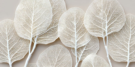 Elegant Design with Delicate White Dried Vein Leaves for Refined Minimalist Interior Decor Projectsの素材