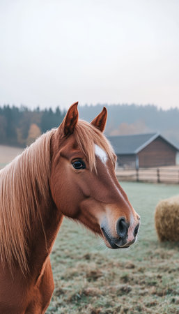 Idyllic Countryside Dream Featuring Haflinger Horse Gracefully Roaming Through Pastoral Fieldsの素材