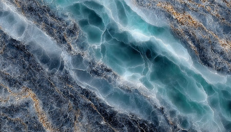 Elegant Blue and Black Marble with Golden Veins, Stunning Natural Stone Design for Luxury Interiorsの素材