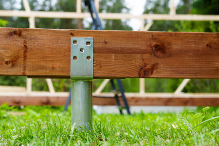 Timber Frame Construction Ground Screw Foundation for Elevated Deck Support System