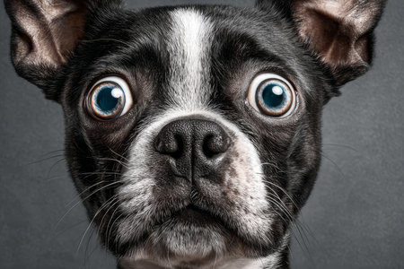 Heartwarming Boston Terrier Portrait Capturing the Breed s Unique Charm and Expressive Natureの素材