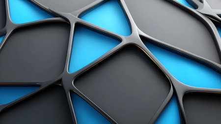 Stylish Modern Geometric Design with Blue Accents, Intricate Patterns, and Trendy Aesthetic Appealの素材