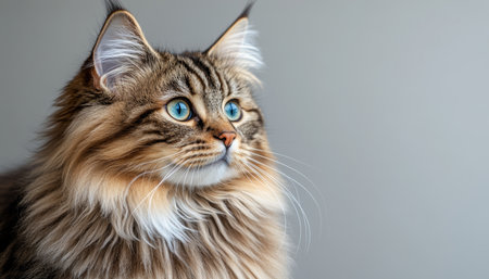 Stunning Close-up of a Cat with Mesmerizing Blue Eyes and Detailed Facial Features in Soft Lightingの素材