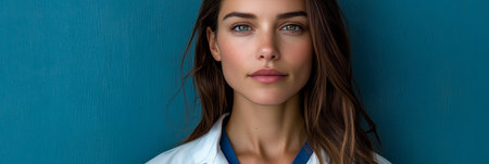 Compassionate Healthcare Professional in Studio, Radiating Empathy and Care for Patients Well-Beingの素材