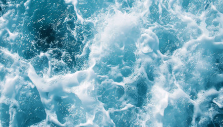 Stunning Aerial View of a Deep Blue Ocean Surface with Dynamic Liquid Motion and Textured Patternsの素材