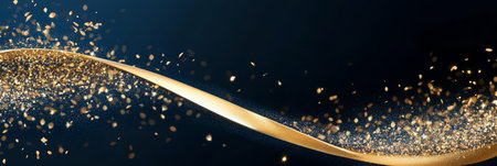 Luxurious Abstract Canvas Art with Opulent Dark Blue and Golden Elements for Elegant Design Appealの素材