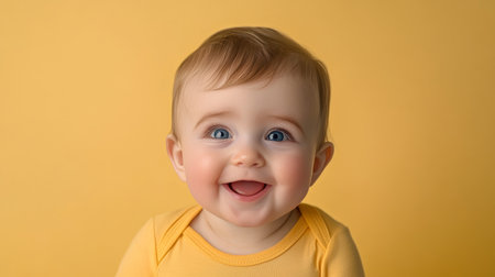 Adorable Young Child with Bright Eyes Gazing Upward, Capturing the Essence of Innocent Happinessの素材