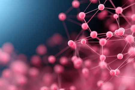 Abstract Technological Visualization with Interconnected Dots and Lines on a Dark Backgroundの素材