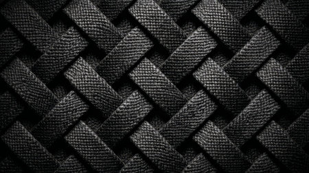 Intricate Woven Textile with a Dark, Textured Surface, Showcasing Unique Craftsmanship and Detailの素材