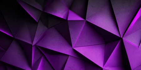 Stunning Geometric Artwork Featuring Bold Violet Contrasts and Sharp Polygonal Textures in 3D Designの素材
