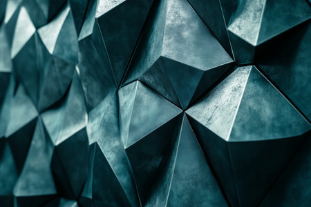 Tessellated Texture in Cool Tones Abstract Geometric Pattern with Angular Shapes and Winter Colorsの素材