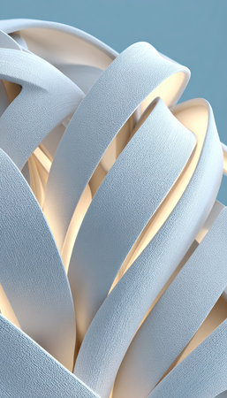 Flowing Curves of White Light in an Abstract Dreamland Capturing Beauty and Elegant Simplicityの素材