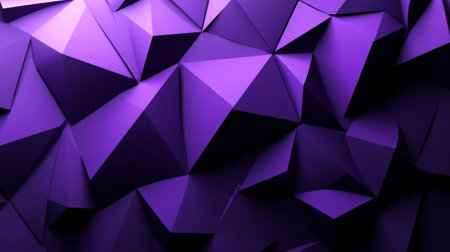 Intense Purple Polygonal Surface Art with Deep Contrasts and Intricate Triangular Patterns Designの素材