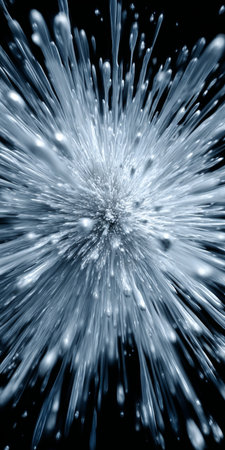 Dynamic Light Splashes in Motion An Ethereal Abstract Burst of Colors Against a Black Backgroundの素材