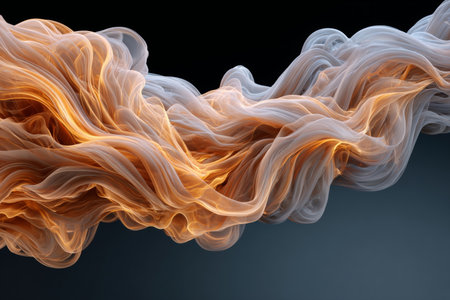 A Serene Abstraction Featuring Ethereal Flames and Dreamy Swirls of Orange, Brown, and Grayの素材