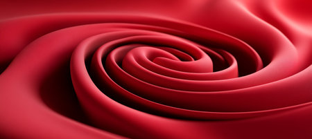 Elegant Curvy Scarlet Fluid Swirl Backdrop with Rich Crimson Motion and Abstract Ripple Designの素材