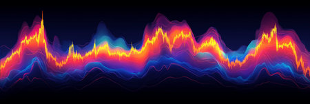 Stock Market Trend Graph Displaying Trading Prices, Value Charts, and Financial Analysis Insightsの素材