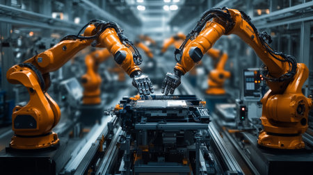 Automated Automotive Factory Featuring Industry 4.0 Manufacturing Line for Vehicle Transmissionsの素材