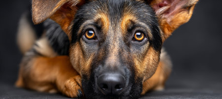 Majestic German Shepherd Portrait Capturing the Essence of Loyalty and Affection in a Stunning Imageの素材