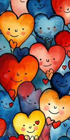 Charming Valentine s Day Decor Featuring Colorful Hearts and Whimsical Designs for Kids Roomsの素材